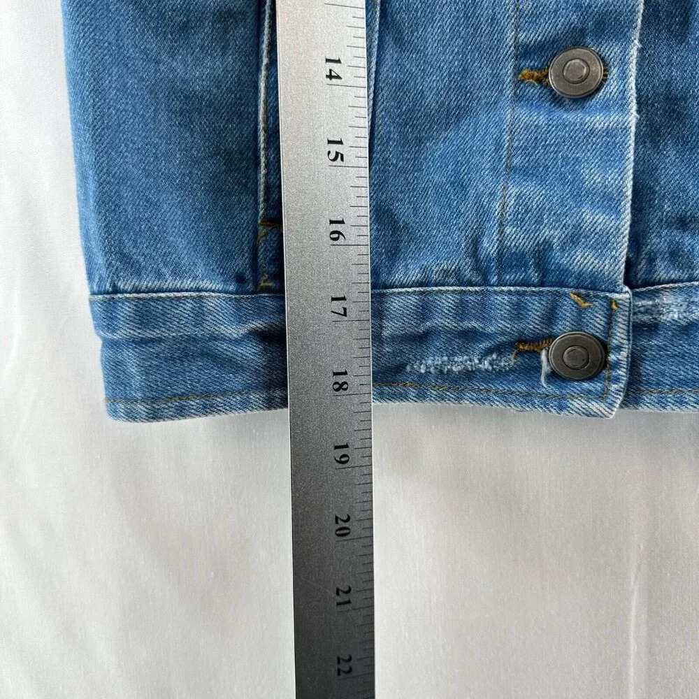 Art Class Vest Junior Size M 7-8 Denim Jean Patchwork Button Front Cotton Blue - Picture 8 of 8